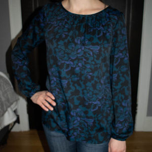 LOFT blue floral blouse